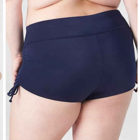 NWT LIVI Swim Short Navy Blue Plus Size 18 Cute Tie Leg Detail - Picture 2 of 6